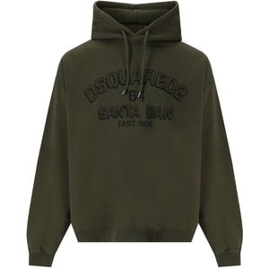 Dsquared2 - Santa Dan - Hoodie - Groen - Losse Pasvorm