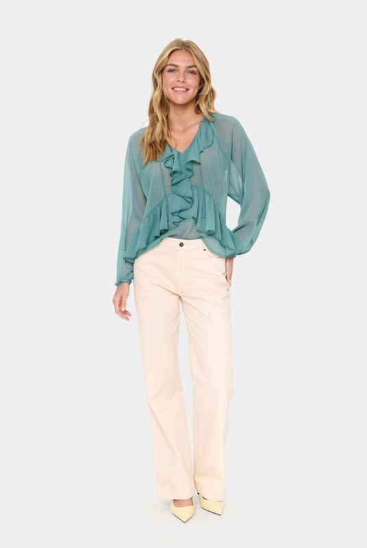 Blouse - Sage Green - JacelynSZ Loose Fit - Lange Mouwen