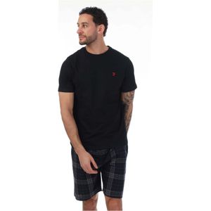 Heren Farah Zacka Lounge T-shirt en shortset in zwart