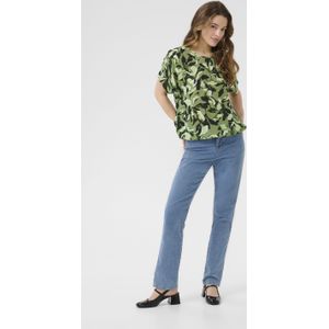 Blouse met korte mouwen Relaxed fit Green Blurry Leafs green