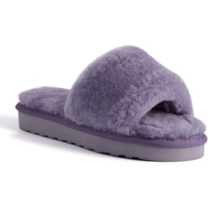 Aus Wooli Australia Womens Schapenvacht Fluff Slippers Paars