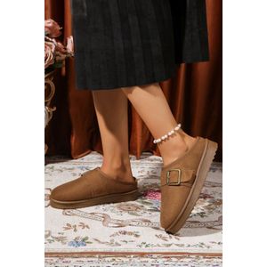 Buckle Suède Slippers