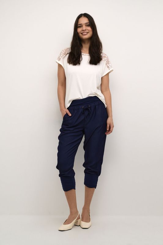 Cream - CRLinee - Cropped Trousers - Blauw - Viscose