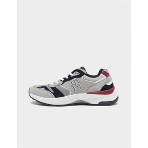 Men's Tommy Hilfiger Modern Preppy Runner Trainers In Silver - Maat 40.5