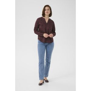 Kaffe - Blouse 'KABeathe' - Donkerbruin / Zwart - Blouseshirt