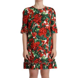 Rode Floral Shift Jurk Jurk