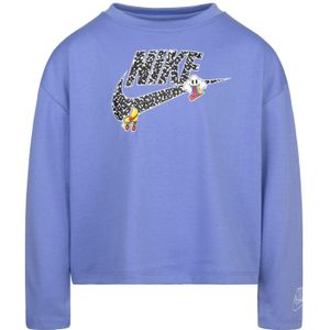 Nike Gebreid T-shirt met lange mouwen voor meisjes (Blauw)