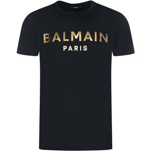 Balmain - T-shirt - Zwart - Gold Brand Logo