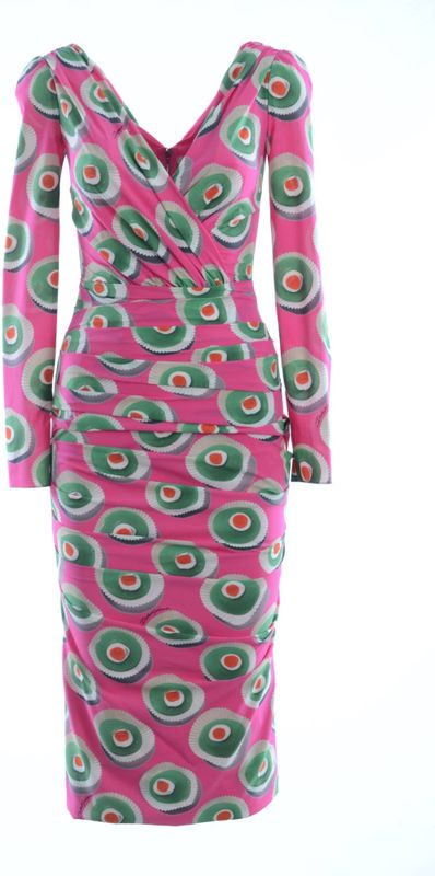 Dolce & Gabbana - Midi Dress - Roze - Long Sleeves - Sheath Bodycon