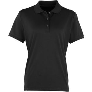 Premier Dames/dames Coolchecker korte mouw Pique Polo T-Shirt (Zwart)