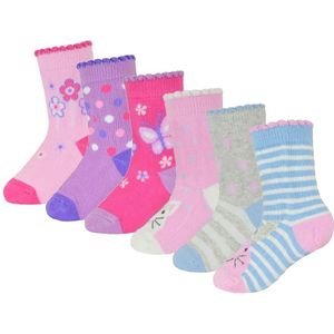 6 paar sokken voor babymeisjes met vlinderdesign - Dier