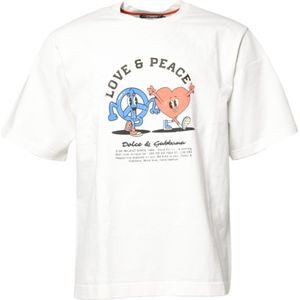 Dolce & Gabbana - LOVE & PEACE Print - T-shirt - Wit