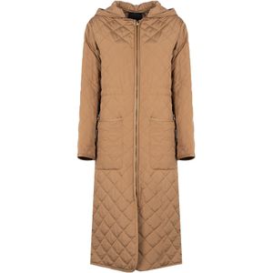 Pinko - Down Coat - Beige - Polyester - Afneembare Capuchon - Ritssluiting
