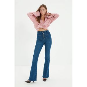 Trendyol Dames Hoge Taille Breed Been Jeans - Maat 36