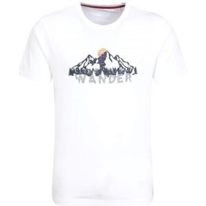 Mountain Warehouse Heren Wander Organic Katoenen T-Shirt (Wit) - Maat XS