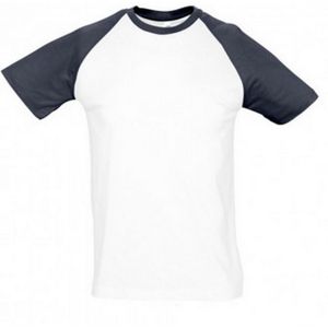 SOLS Heren Funky Contrast T-Shirt Met Korte Mouwen (Wit/Zwaar) - Maat XL
