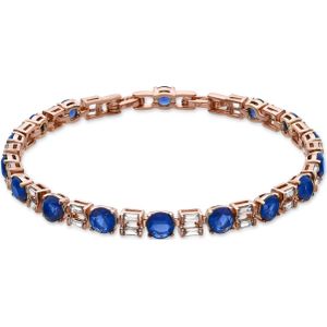 Luxenter Armband met Saffier Zirkonia afgewerkt in 18K geel goud - Miwyn
