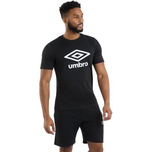 Umbro Heren Stacked Logo T-Shirt (Briljant wit/zwart)