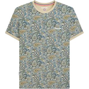 Lambretta Heren SS25 Paisley T-shirt (Hout/Ash/Kaki)