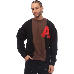 Heren Ambush Varsity Crewneck Sweatshirt in Zwart