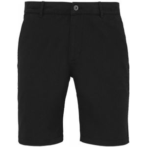 Asquith & Fox Heren Casual Chino Shorts (Zwart) - Maat XL