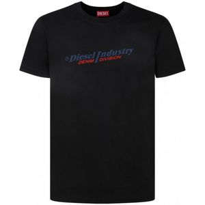 Zwart T-shirt met Diesel Industry Denim Division-logo