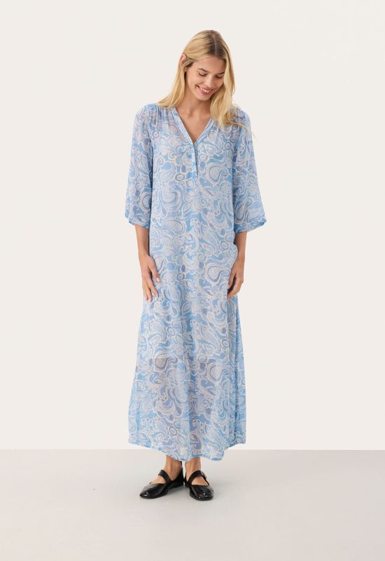 Part Two - Berit - Jurk - Navy - Viscose - 7/8 Lengte - Driekwart Mouw