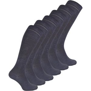Sock Snob - 6 Paar Multipack Dames Extra Lange Bamboe Sokken Ademende Kniekousen - Grijs