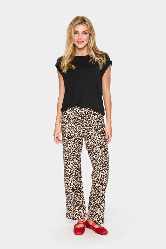Casual broek Regular fit Black Reg Leo leopard