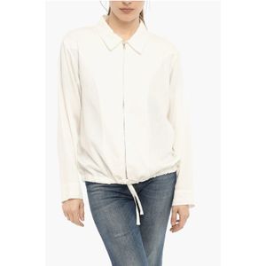 Twill FLUID lichtgewicht overshirt in wit