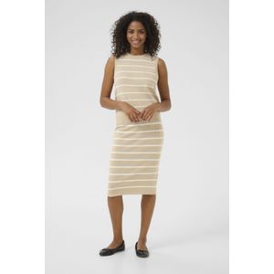 Kaffe - Gebreide Top - Beige Gemêleerd / Wit - Mouwloos