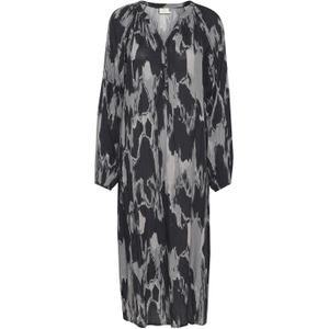 Jurk Loose fit Black/White Graphic Print black offwhite