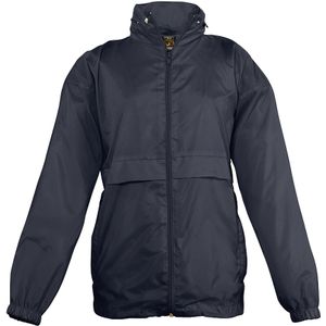 SOLS Kinderen Unisex Surf Windbreaker Jacket (waterbestendig en winddicht) (Marine)