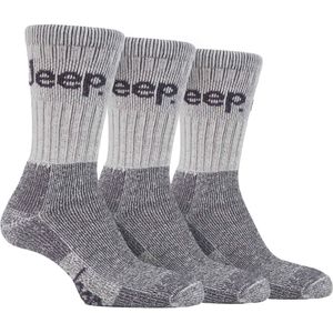 Heren 3 paar Jeep Cushion Sole Hiking werksokken - Steen