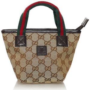 Vintage Gucci GG Canvas Web Handbag Brown