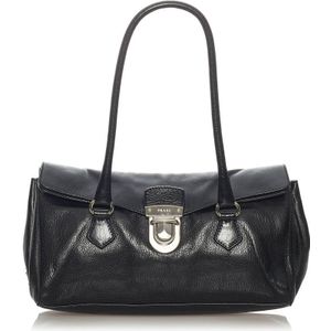 Vintage Prada Easy Leather Shoulder Bag Black