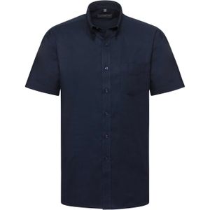 Russell Collection Heren Oxford Easy-Care overhemd met korte mouwen (Heldere marine)