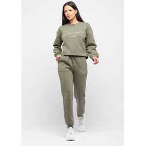 Tom Barron - Sportpak - Kaki/Wit - Sweatstof - Lange Mouw