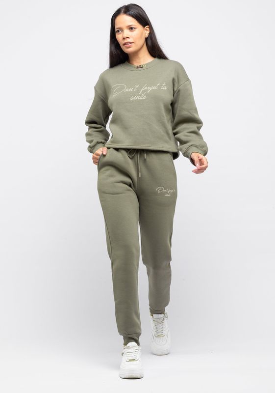 Tom Barron - Sportpak - Kaki/Wit - Sweatstof - Lange Mouw