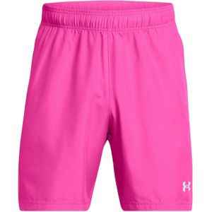 Under Armour Heren HalfBack Geweven Trainingsshort met reliëf (Roze)