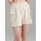 Short en coton peigné coupe décontractée avec poches