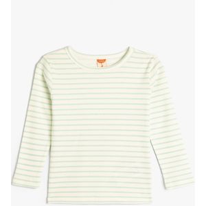 Koton - Shirt - Pastelgroen/Wit - Lange Mouw - Normale Pasvorm