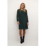 Cream - Kanten Jurk - Groen - Dames - Met Pofmouwen