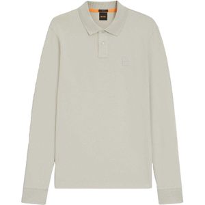 Boss Heren Passerby poloshirt met lange mouwen (Beige)