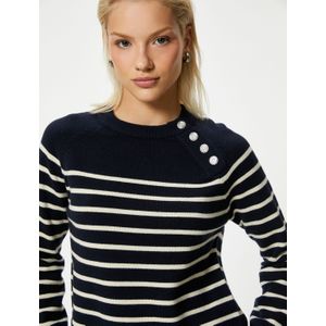 Koton - Trui - Marine/Wit - Gestreept - Lange Mouwen