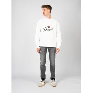 Diesel - Sweatvest - Wit - Elegante Ronde Hals