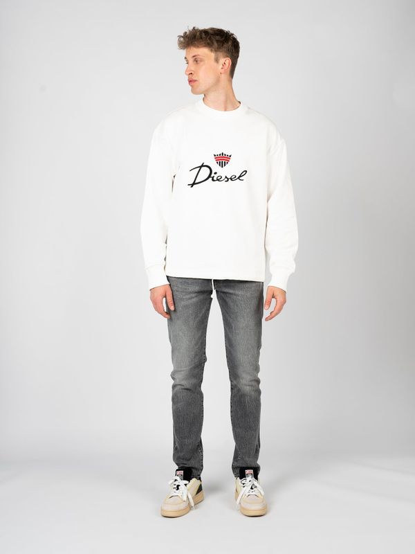 Diesel - Sweatvest - Wit - Elegante Ronde Hals