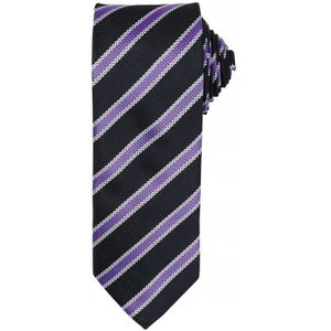 Premier Heren Wafelstrook Formele zakelijke stropdas (Pakket van 2) (Zwart/Rich-Violet)