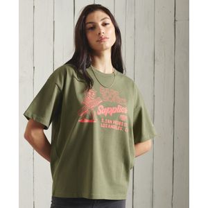 Superdry Oversized Workwear T-shirt Met Grafische Prints - Dames - Maat 38