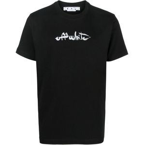 Off-White Painted Pijlenprint T-shirt Zwart